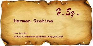 Harman Szabina névjegykártya